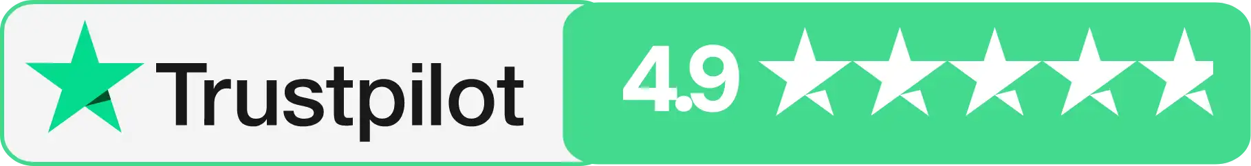 TrustPilot rating of 4.9